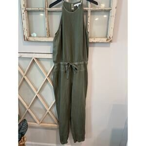 YFB Young Fabulous & Broke size large olive green linen blend jumpsuit
